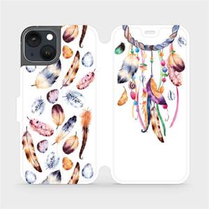 Flip pouzdro Mobiwear na mobil Apple iPhone 13 - M003S Lapač a barevná pírka