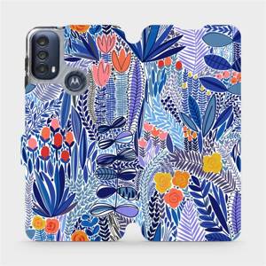 Flip pouzdro Mobiwear na mobil Motorola Moto E40 - MP03P Modrá květena