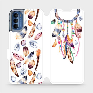 Flip pouzdro Mobiwear na mobil Motorola Moto G41 - M003S Lapač a barevná pírka