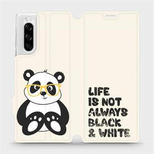 Flipové pouzdro Mobiwear na mobil Sony Xperia 5 - M041S Panda - life is not always black and white