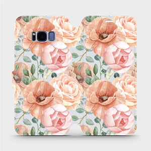 Flip pouzdro Mobiwear na mobil Samsung Galaxy S8 - MP02S Pastelové květy