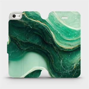 Flip pouzdro Mobiwear na mobil Apple iPhone 5S / 5 / SE - VP38S Zelený mramor