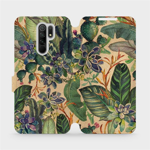 Flip pouzdro Mobiwear na mobil Xiaomi Redmi 9 - VP05S Sukulenty