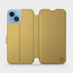 Flip pouzdro Mobiwear na mobil Apple iPhone 14 - C_GOS Gold&Gray