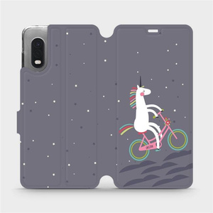 Flipové pouzdro Mobiwear na mobil Samsung Xcover PRO - V024P Jednorožec na kole