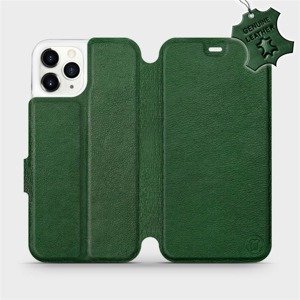 Luxusní flip pouzdro Mobiwear na mobil Apple iPhone 11 Pro - Zelené - kožené -  L_GRS Green Leather