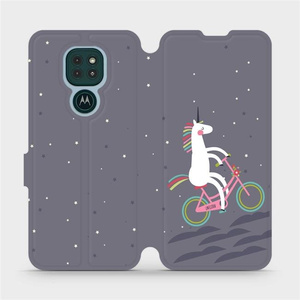 Flipové pouzdro Mobiwear na mobil Motorola Moto G9 Play - V024P Jednorožec na kole