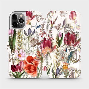 Flip pouzdro Mobiwear na mobil Apple iPhone 12 Pro - MP01S Rozkvetlá louka