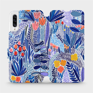 Flip pouzdro Mobiwear na mobil Samsung Galaxy A30s - MP03P Modrá květena
