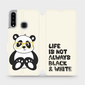 Flipové pouzdro Mobiwear na mobil Samsung Galaxy A20S - M041S Panda - life is not always black and white