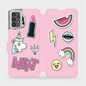 Flip pouzdro Mobiwear na mobil Samsung Galaxy A32 LTE - M129S Růžové WHAT
