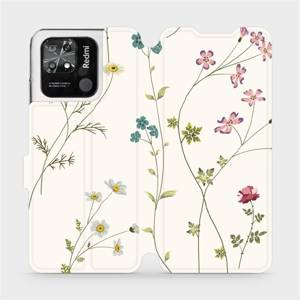 Flip pouzdro Mobiwear na mobil Xiaomi Redmi 10C - MD03S Tenké rostlinky s květy