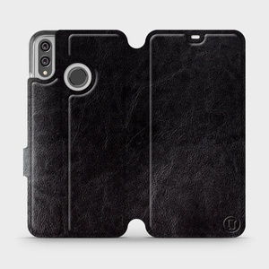 Flipové pouzdro Mobiwear na mobil Honor 8X v provedení C_BLS Black&Gray s šedým vnitřkem