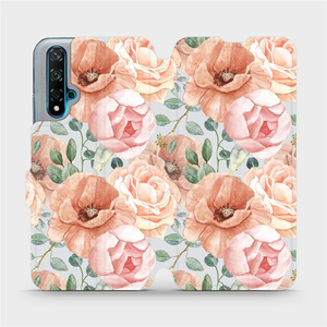 Flip pouzdro Mobiwear na mobil Huawei Nova 5T - MP02S Pastelové květy