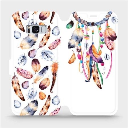 Flipové pouzdro Mobiwear na mobil Samsung Galaxy S8 - M003S Lapač a barevná pírka