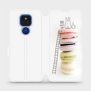 Flipové pouzdro Mobiwear na mobil Motorola Moto E7 Plus - M090P Makronky - have a nice day