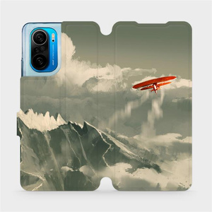 Flipové pouzdro Mobiwear na mobil Xiaomi Poco F3 - MA03P Oranžové letadlo v horách