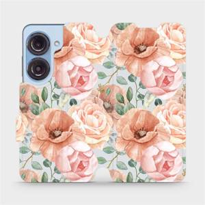 Flip pouzdro Mobiwear na mobil Asus Zenfone 9 - MP02S Pastelové květy