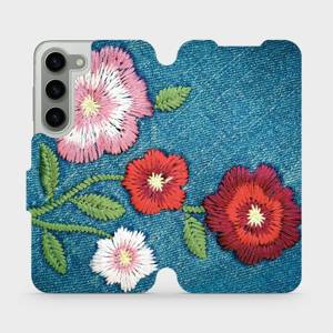 Flip pouzdro Mobiwear na mobil Samsung Galaxy S23 - MD05P Džínové květy