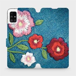 Flipové pouzdro Mobiwear na mobil Samsung Galaxy M51 - MD05P Džínové květy