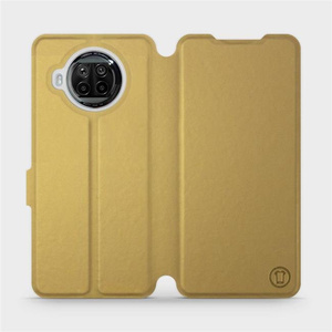 Flipové pouzdro Mobiwear na mobil Xiaomi MI 10T Lite v provedení C_GOS Gold&Gray s šedým vnitřkem