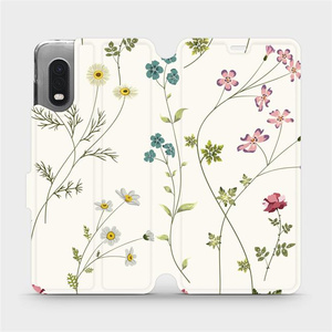 Flipové pouzdro Mobiwear na mobil Samsung Xcover PRO - MD03S Tenké rostlinky s květy
