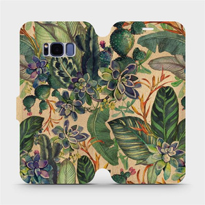 Flip pouzdro Mobiwear na mobil Samsung Galaxy S8 - VP05S Sukulenty
