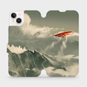 Flip pouzdro Mobiwear na mobil Apple iPhone 14 Plus - MA03P Oranžové letadlo v horách