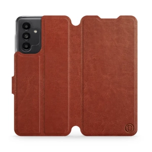 Flip pouzdro Mobiwear na mobil Samsung Galaxy A13 5G - C_BRS Brown&Gray