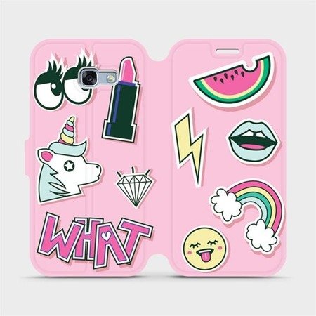 Flipové pouzdro Mobiwear na mobil Samsung Galaxy A5 2017 - M129S Růžové WHAT