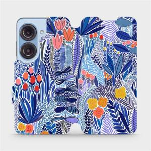 Flip pouzdro Mobiwear na mobil Asus Zenfone 9 - MP03P Modrá květena