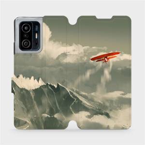 Flip pouzdro Mobiwear na mobil Xiaomi 11T Pro / Xiaomi 11T - MA03P Oranžové letadlo v horách