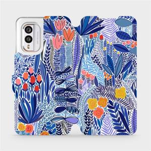 Flip pouzdro Mobiwear na mobil Nokia X30 5G - MP03P Modrá květena