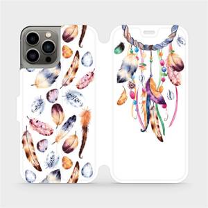 Flip pouzdro Mobiwear na mobil Apple iPhone 13 Pro - M003S Lapač a barevná pírka