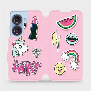 Flip pouzdro Mobiwear na mobil Asus Zenfone 9 - M129S Růžové WHAT