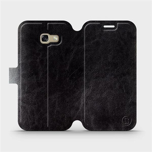 Parádní flip pouzdro Mobiwear na mobil Samsung Galaxy A5 2017 v provedení C_BLS Black&Gray s šedým vnitřkem