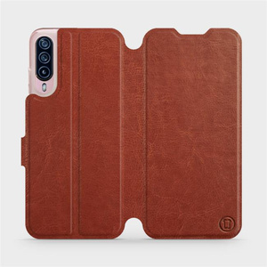 Flip pouzdro Mobiwear na mobil HTC Desire 22 Pro 5G - C_BRP Brown&Orange