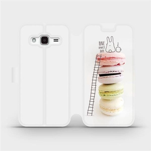 Flipové pouzdro Mobiwear na mobil Samsung Galaxy J3 2016 - M090P Makronky - have a nice day