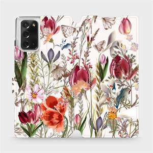 Flip pouzdro Mobiwear na mobil Samsung Galaxy Note 20 - MP01S Rozkvetlá louka