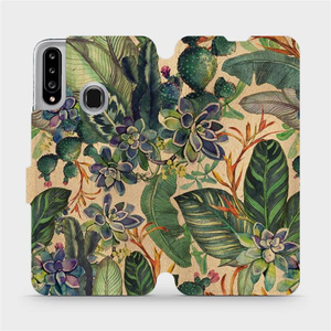 Flip pouzdro Mobiwear na mobil Samsung Galaxy A20S - VP05S Sukulenty - výprodej
