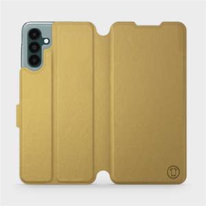 Flip pouzdro Mobiwear na mobil Samsung Galaxy A04s - C_GOP Gold&Orange