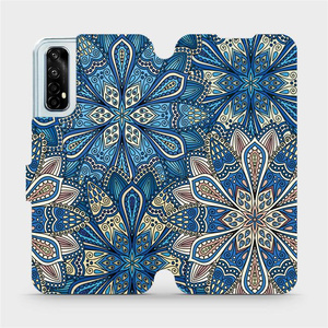 Flipové pouzdro Mobiwear na mobil Realme 7 - V108P Modré mandala květy - výprodej