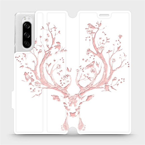 Flipové pouzdro Mobiwear na mobil Sony Xperia 5 - M007S Růžový jelínek