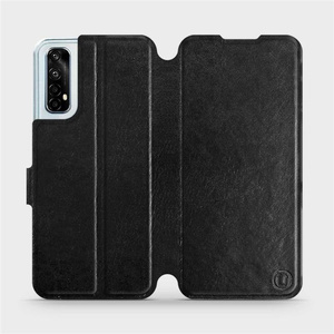 Flipové pouzdro Mobiwear na mobil Realme 7 v provedení C_BLS Black&Gray s šedým vnitřkem