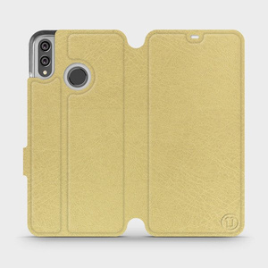Flipové pouzdro Mobiwear na mobil Honor 8X v provedení C_GOP Gold&Orange s oranžovým vnitřkem