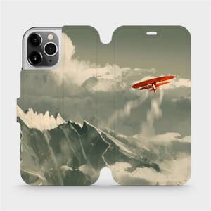 Flipové pouzdro Mobiwear na mobil Apple iPhone 12 Pro - MA03P Oranžové letadlo v horách