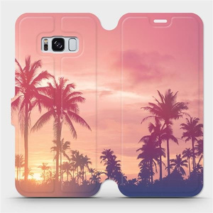 Flipové pouzdro Mobiwear na mobil Samsung Galaxy S8 - M134P Palmy a růžová obloha
