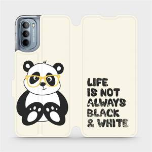 Flip pouzdro Mobiwear na mobil Motorola Moto G31 - M041S Panda - life is not always black and white