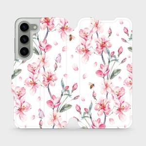 Flip pouzdro Mobiwear na mobil Samsung Galaxy S23 - M124S Růžové květy