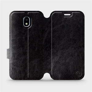 Parádní flip pouzdro Mobiwear na mobil Samsung Galaxy J5 2017 v provedení C_BLS Black&Gray s šedým vnitřkem